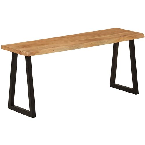  Klupa sa živim rubom 105 cm od masivnog bagremovog drva Slike