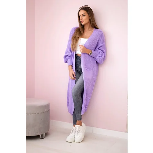 Kesi Włoski Sweater long cardigan light purple