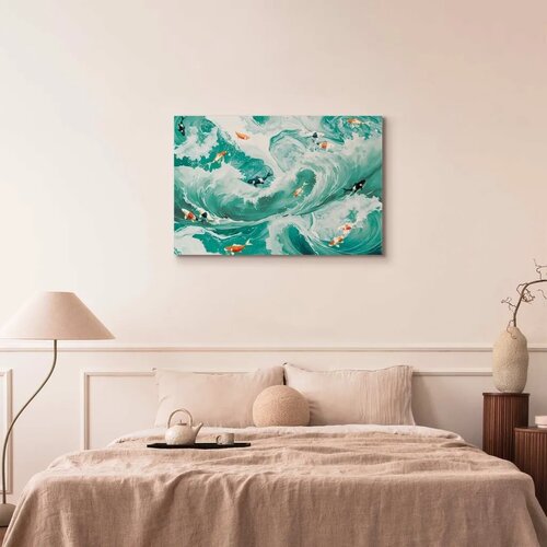  Slika - Fish and waves 120x80 Akustična Slike