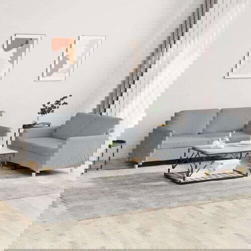  2-dijelni set sofa s jastucima svjetlosivi od tkanine Cijene