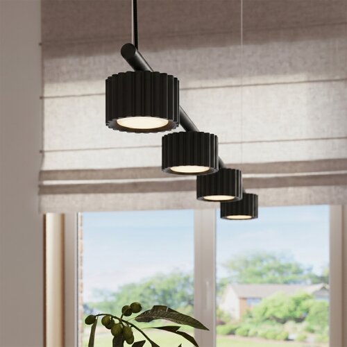 Sollux SL.2696 - Luster na sajli AURA 4xGX53/10W/230V crna Slike