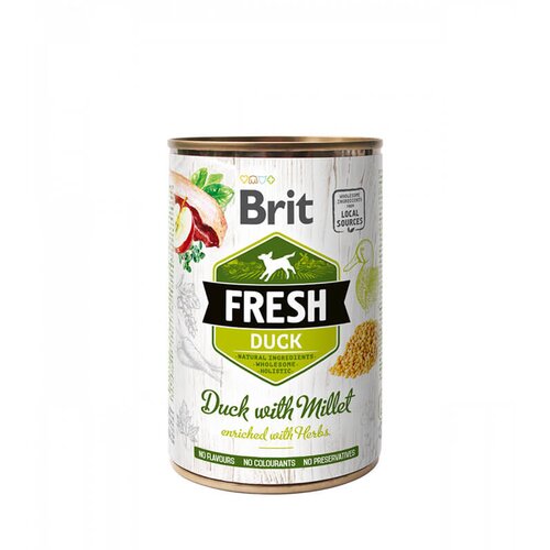 Brit Fresh Duck with Millet - vlažna hrana za pse sa pačetinom i prosom (400g) Slike