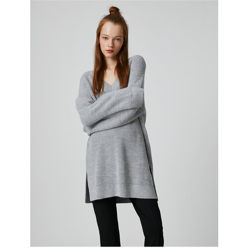 Koton Oversize Sweater V-Neck Knit Long Sleeve Cene