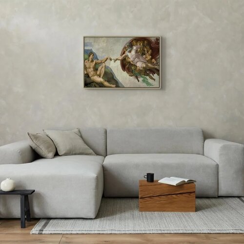  Slika - Michelangelo &amp;ndash; The Creation of Adam II 60x40 U prirodnom drvenom okviru Slike
