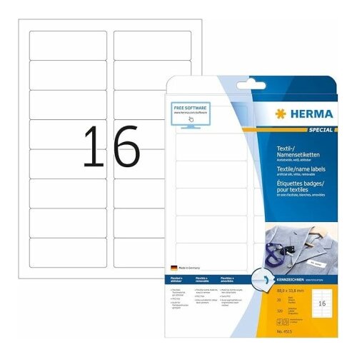 Herma ID etikete 88,9X33,8 A4/16 1/20, bela ( 02H4515 ) Slike