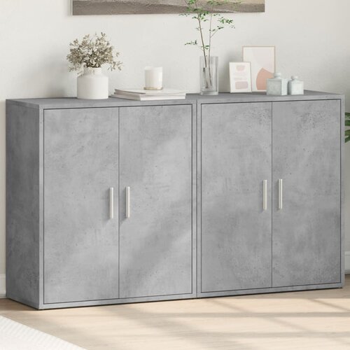 vidaXL Komoda 2 kosa betonsko siva 60x31x70 cm inženirski les Cene