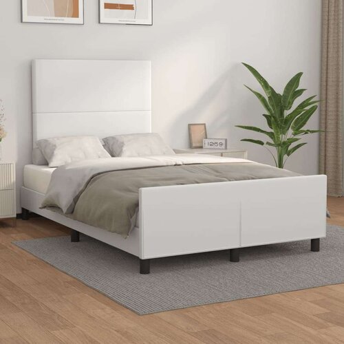  Posteljni okvir z vzglavjem bela 120x200 cm umetno usnje, (20788142) Slike