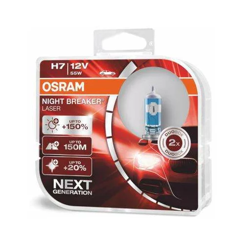  Žarulja Osram 12-55 H7 night beaker laser 150% dual pack