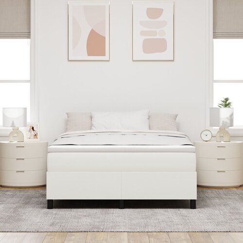 VidaXL Krem Les 160 x 200 cm Sofisticirana Postelja na platformi Slike