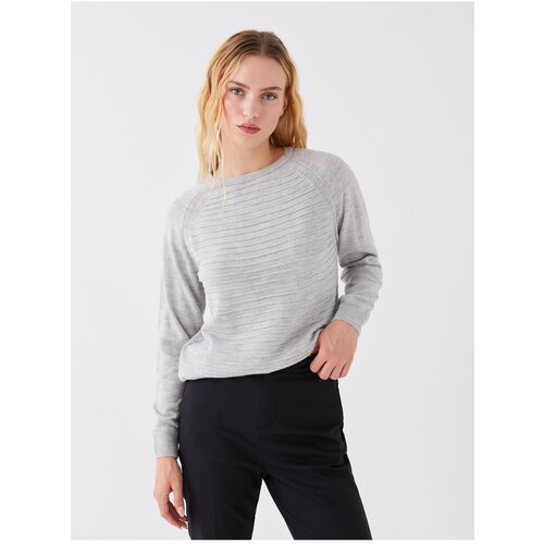 LC Waikiki Round Neck Women's Knitwear Sweater With Patterned Long Sleeves Slike