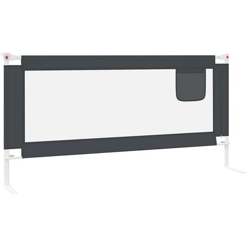 VidaXL Sigurnosna ograda za dječji krevet tamnosiva 190x25 cm tkanina Slike
