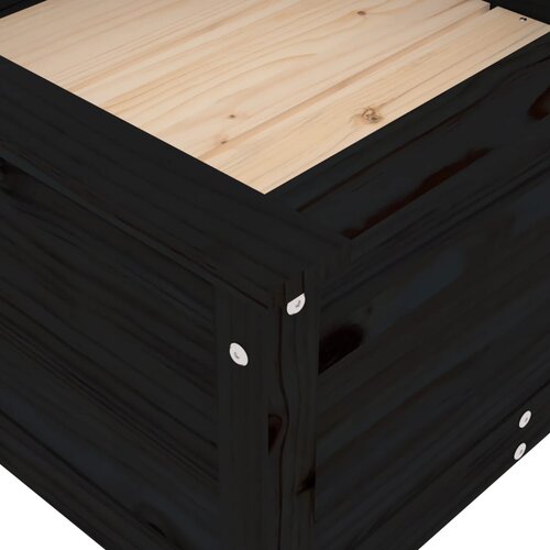  Vrtna sadilica crna 82,5 x 82,5 x 39 cm od masivne borovine Slike