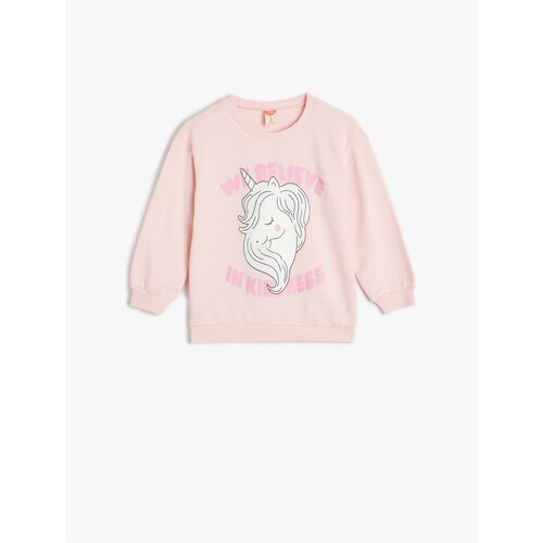 Koton Sweatshirt Unicorn Printed Long Sleeve Raised Cotton Slike