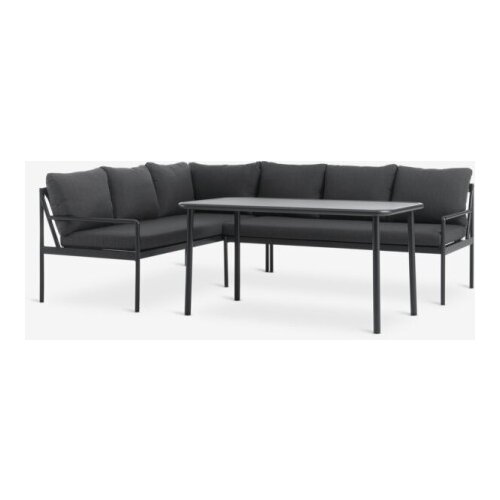  Lounge ugaona garnitura za 6 osoba crna Slike