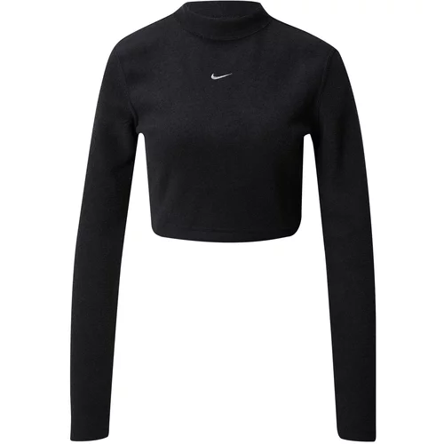 Nike Sportswear Sweater majica 'PHOENIX PLUSH' crna / bijela