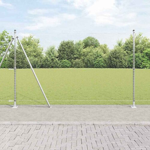  Heksagonalna ograda s betonskom osnovom 10 x 1,5 m Srebrna Cene