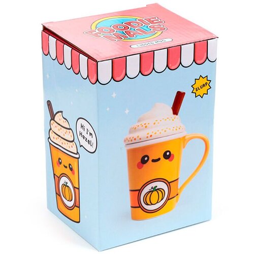  &amp;Scaron;alica s poklopcem Foodiemals - bundeva latte, 325 ml Slike