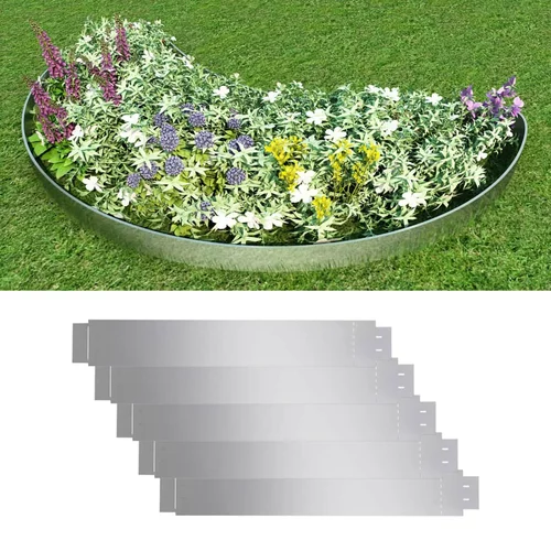 vidaXL Set od 5 fleksibilnih ograda za travnjak pocinčani čelik 100 x 14 cm