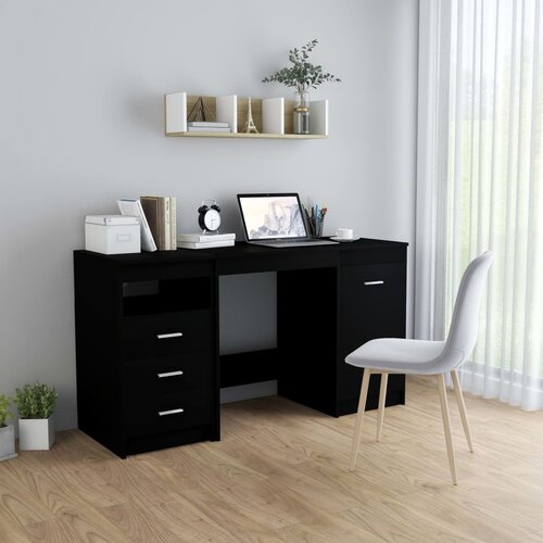  Radni stol crni 140 x 50 x 76 cm od iverice Slike