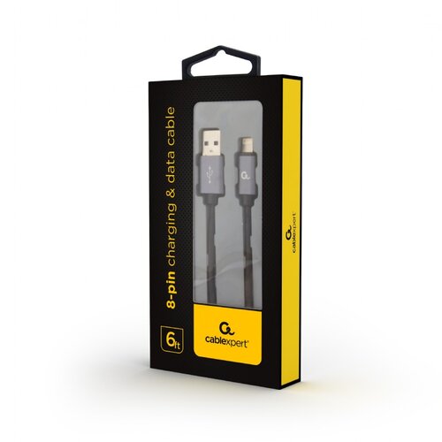 Gembird kabl za mobilni telefon USB USB A Lightning 1,8 m, Crno Slike