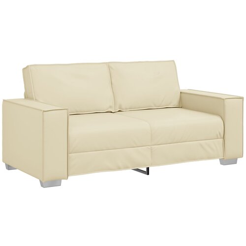 vidaXL Dvosedežna Garnitura Krem 140 cm Umetno Usnje, (22054578) Cene