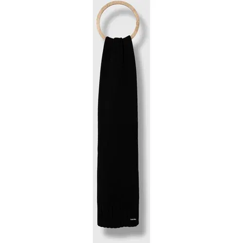 Calvin Klein Kratki vuneni šal boja: crna, bez uzorka