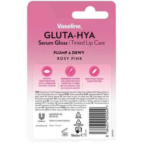 Vaseline Gluta-Hya Lip Serum hidratantni balzam za usne SPF 15 nijansa Rosy Pink 10 ml Slike