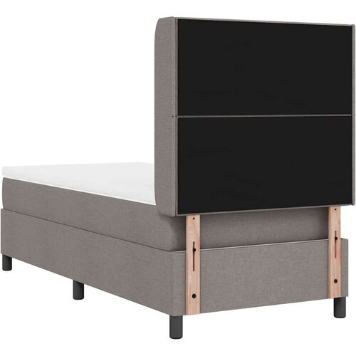 LED Box Spring Krevet s madracem Sivo-smeđa 80 x 200 cm tkanina Slike