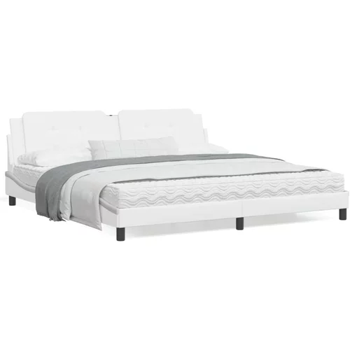  Okvir za krevet s uzglavljem bijeli 200x200 cm od umjetne kože