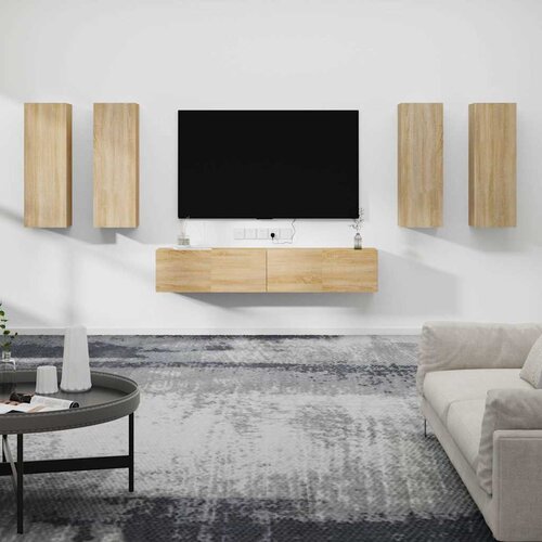  6-dijelni set TV ormarića boja hrasta sonome konstruirano drvo Slike
