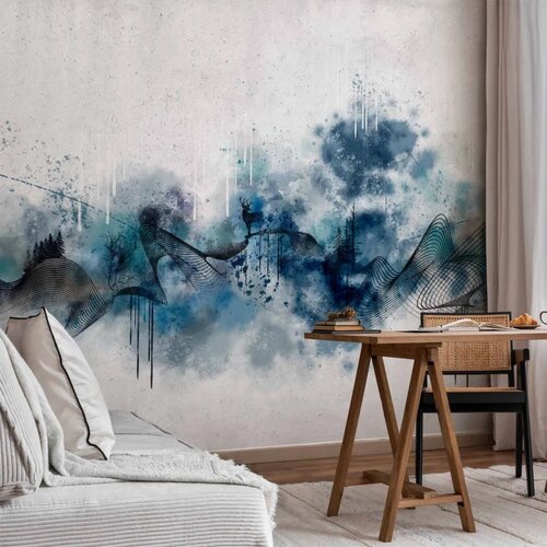  Foto tapeta - Abstract wave - minimalist composition with blue pattern 450x315 Cijene