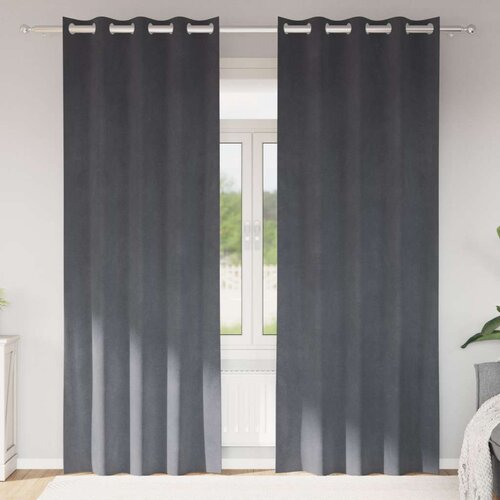 VidaXL Zavjese Svjetlosiva Poliester 140 x 245 cm Dekorativni umetci Slike