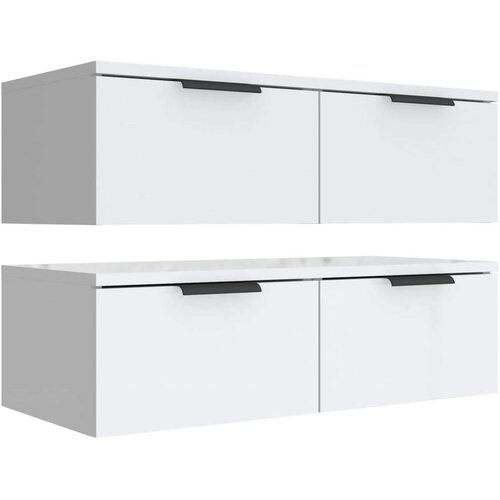 VidaXL Stenska omarica 2 kosa bela 68x30x20 cm konstruiran les Slike