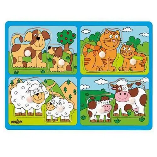 Woodyland Životinje sa mladuncima drvene puzzle - Cene