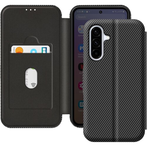 AVIZAR Karbonsko ohi&scaron;je za Samsung Galaxy A36 s podporo za kartice Anti-RFID, Črna, (5000010455) Cene