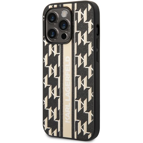 Karl Lagerfeld Ohi&amp;scaron;je za Apple iPhone 14 Pro Max PU Monogram Stripe, ?rna, (21244236) Slike