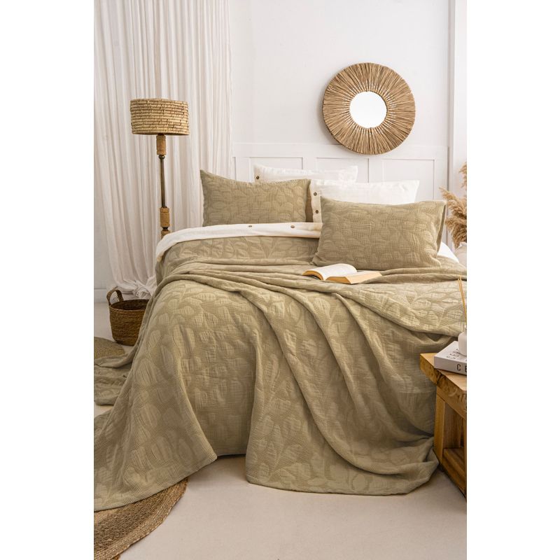 Bambi Khaki Khaki Double Bedspread Set Cene