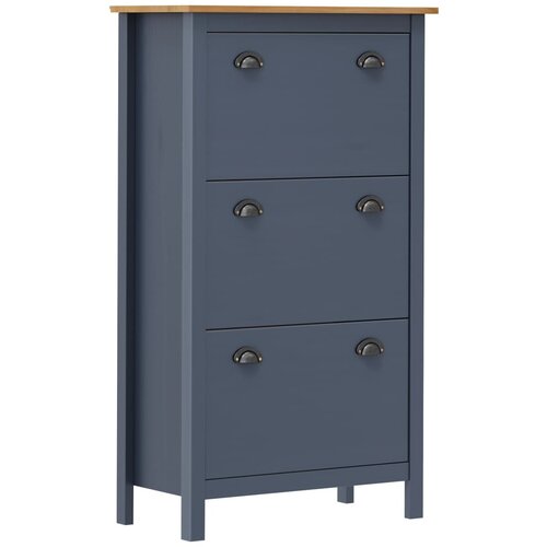 vidaXL Ormarić za cipele Hill sivi 72 x 35 x 124 cm masivna borovina Cijene