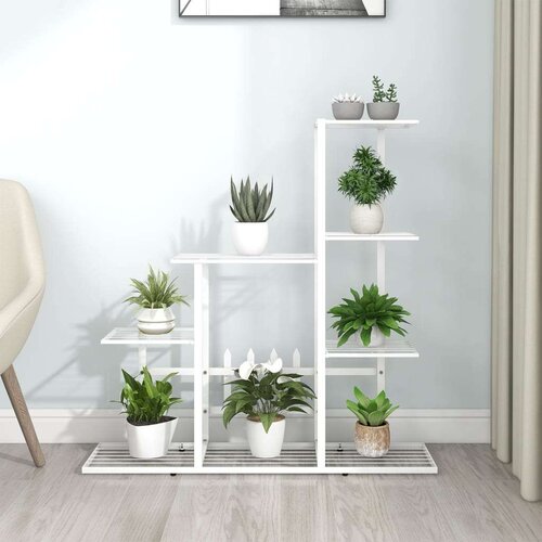 vidaXL Stalak za cvijeće 94,5 x 25 x 88 cm bijeli metalni Cene