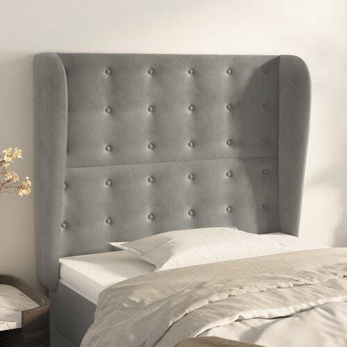  Uzglavlje s u&scaron;ima svjetlosivo 83 x 23 x 118/128 cm bar&scaron;unasto Cijene
