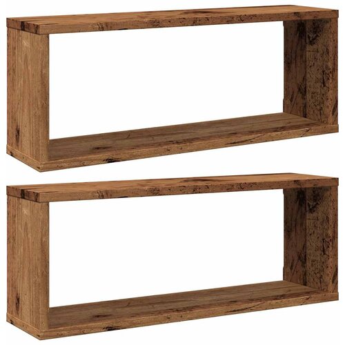 Maison Chic 2 kosi Stenske kockaste police - Stenske Police - Viseče police starinski les 60x15x23 cm, (21793969) Cene