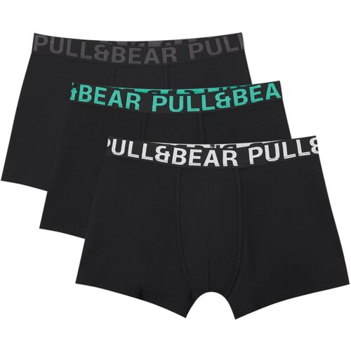 Pull&amp;amp;Bear Bokserice tirkiz / tamo siva / crna / bijela Slike