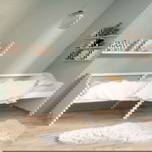 vidaXL trosed z ležiščem bela trdna borovina 90x200 cm Cene