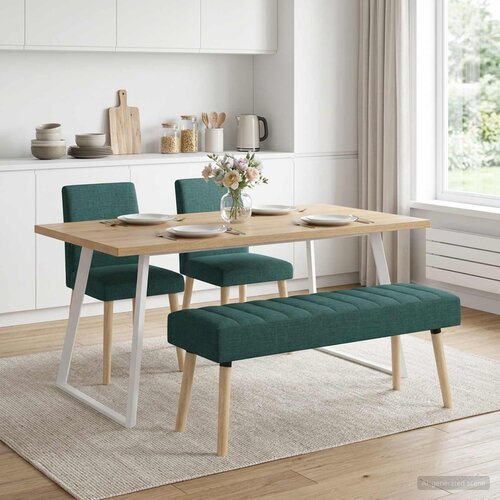  Klupa s utorima Tamnozelena 110 x 40 x 46 cm Tkanina Slike