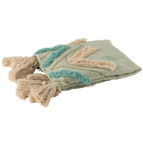 J-Line Posteljna pregrinjala PLAID ZIGZAG CARRE COT BLEU (130x160x130cm) Modra Slike