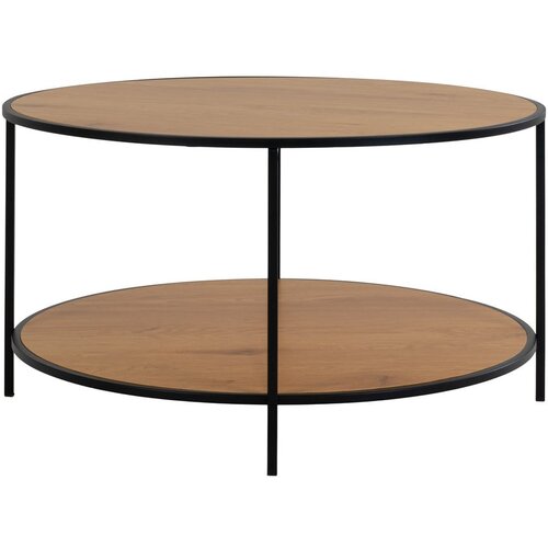House Nordic Okrogla mizica z mizno ploščo v hrastovem dekorju v naravni barvi ø 80 cm Vita – Cene