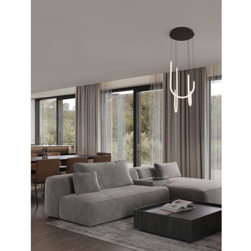 Nova Luce Bela/mat črna jeklena LED zatemnitvena viseča svetilka s senčilom iz akrilnega stekla &amp;oslash; 41 cm Topaz &amp;ndash; Slike