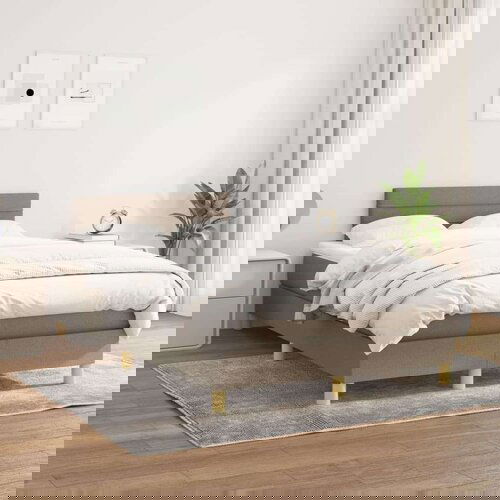 Box spring postelja z vzmetnico taupe 120x200 cm blago, (20726701) Slike