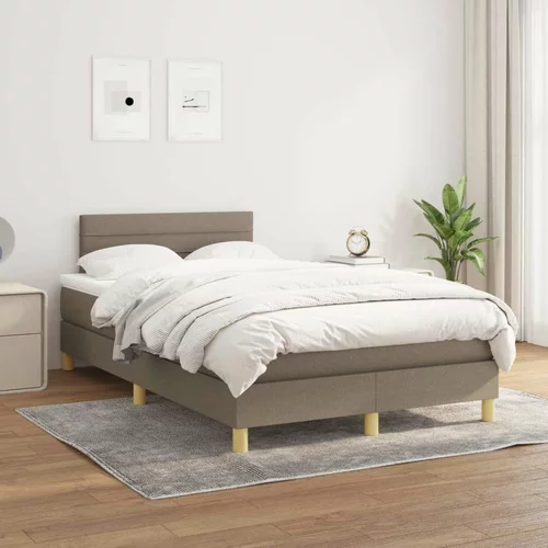  Box spring postelja z vzmetnico taupe 120x200 cm blago, (20726701)