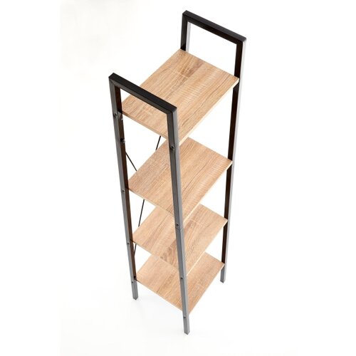  Polica za knjige NARVIK 148x34 cm crna/hrast sonoma Slike